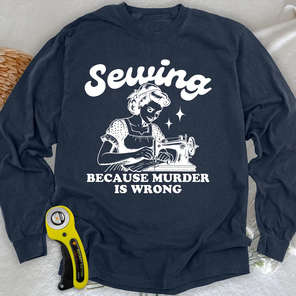 T-shirt à manches longues « Coudre, pas tuer »