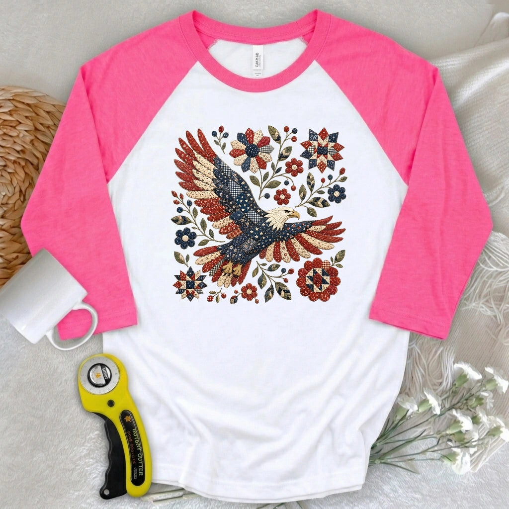 American Eagle Appliqué 3/4 Sleeve T-shirt