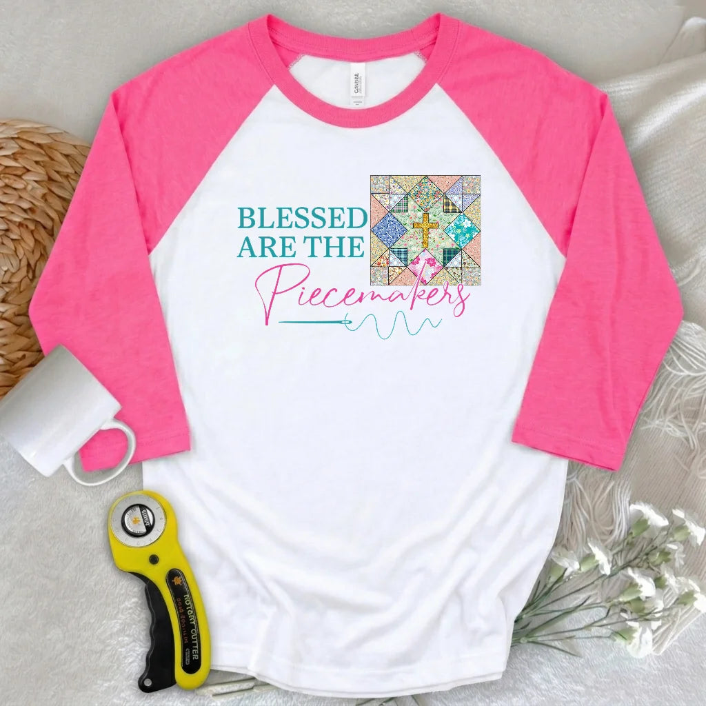 Blessed are the Piecemakers 3/4 Sleeve T-shirt
