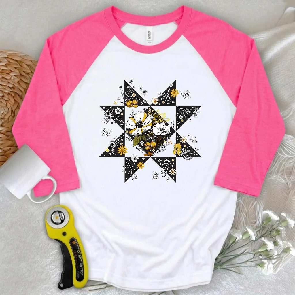 Nature Block 3/4 Sleeve T-shirt