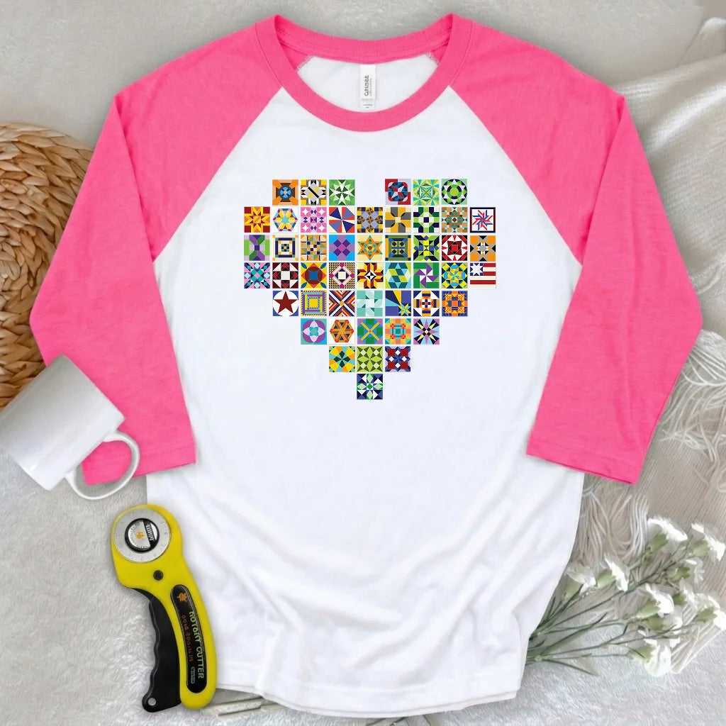 States Of Quilt 3/4 Sleeve T-shirt