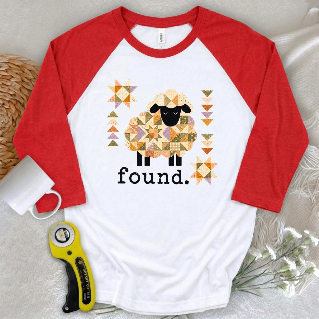 Psalm 23 Patchwork Sheep 3/4 Sleeve T-shirt