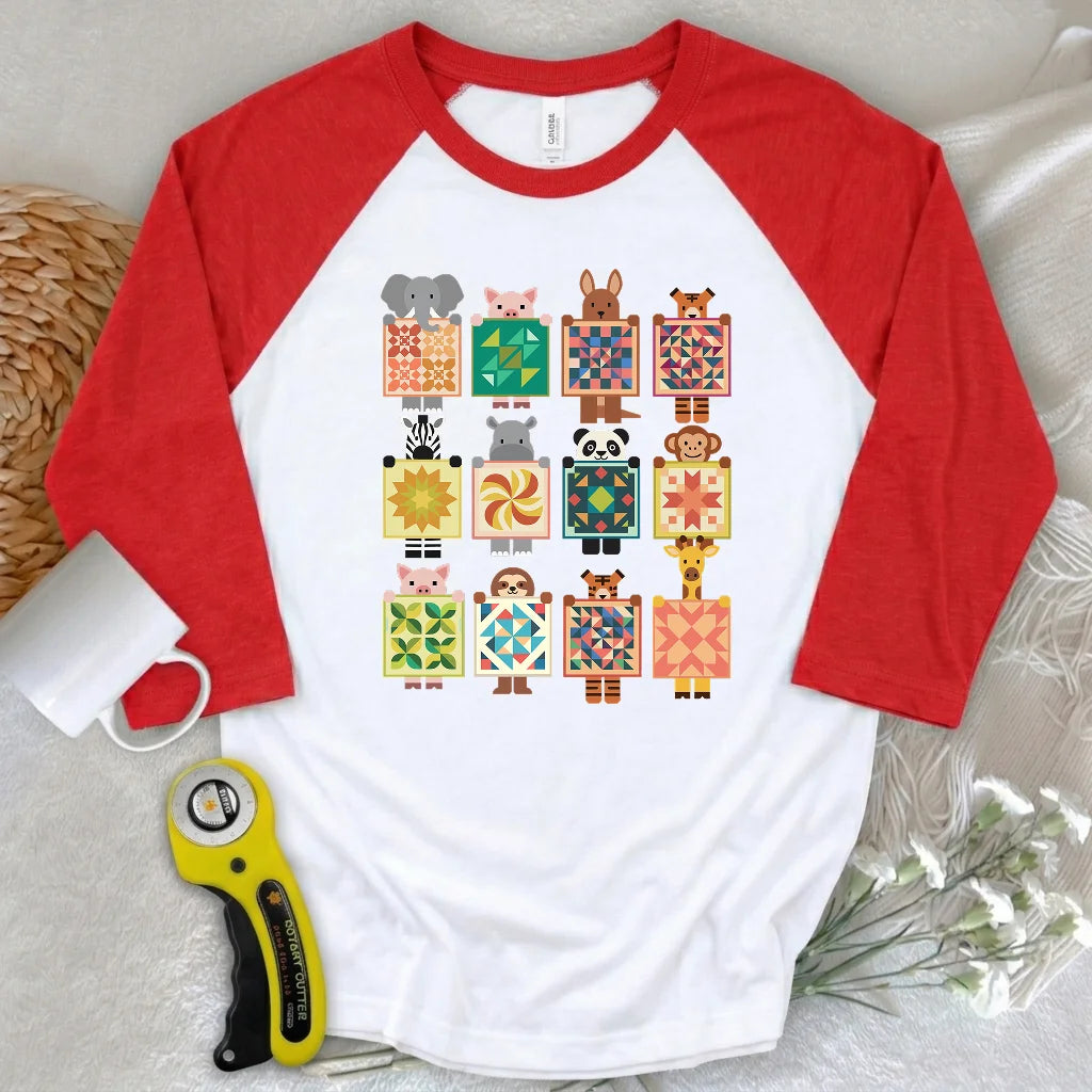 Woodland Patchwork Crew 3/4 Sleeve T-shirt