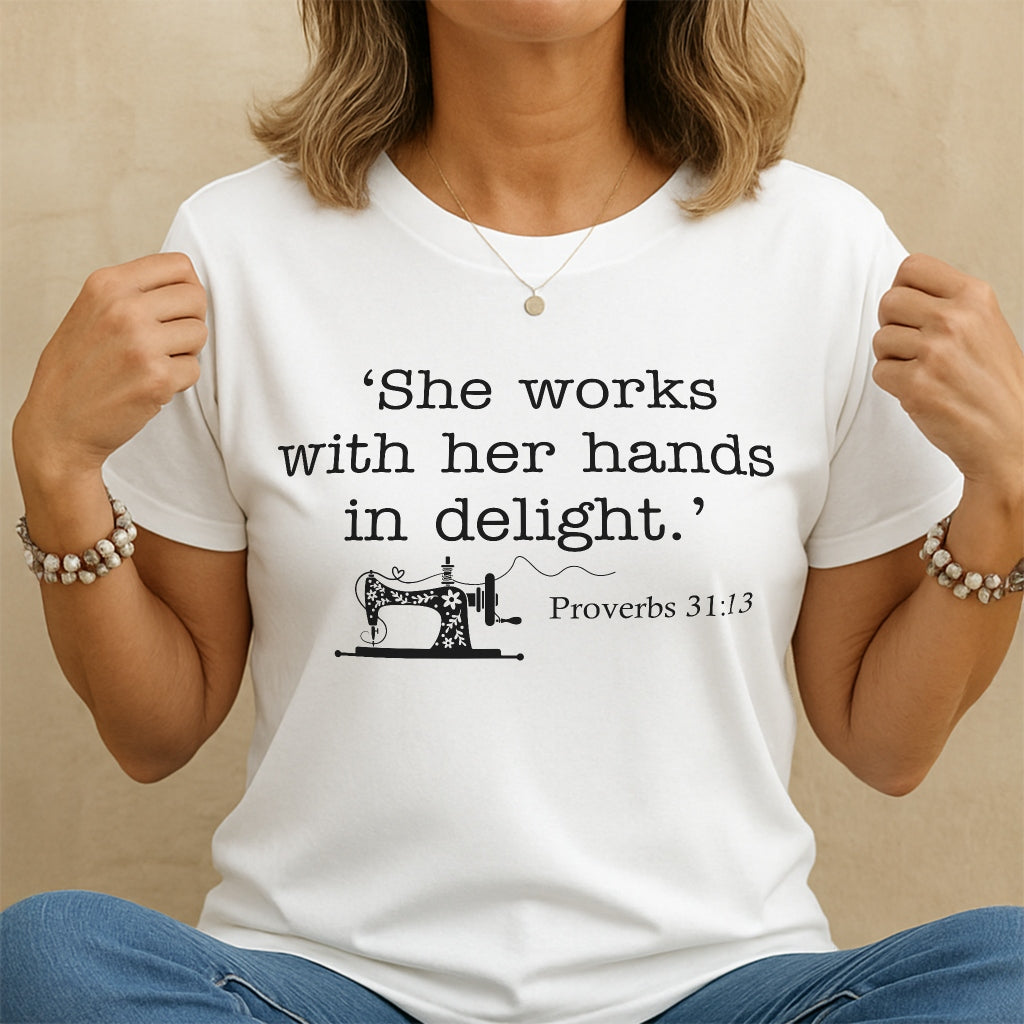 Sewing In Bible T-shirt