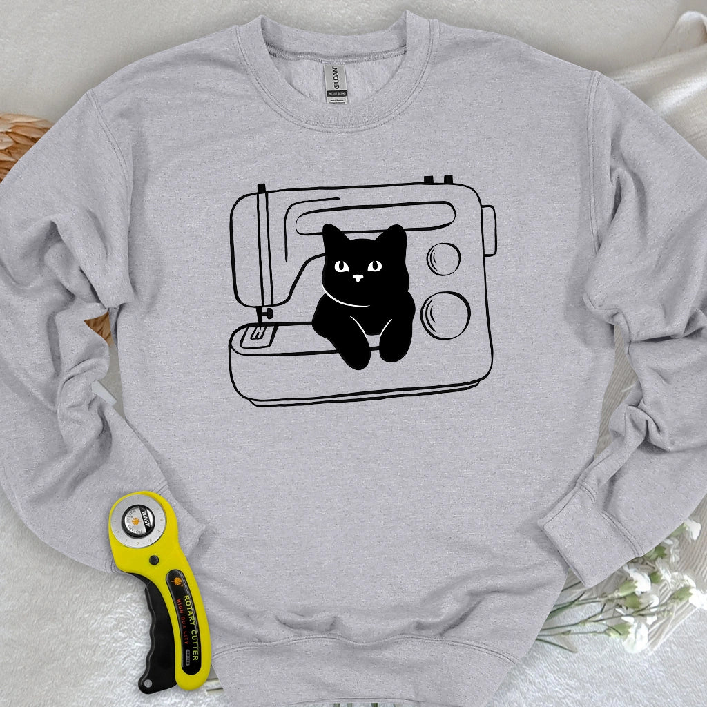 Black cat machine Sweatshirt
