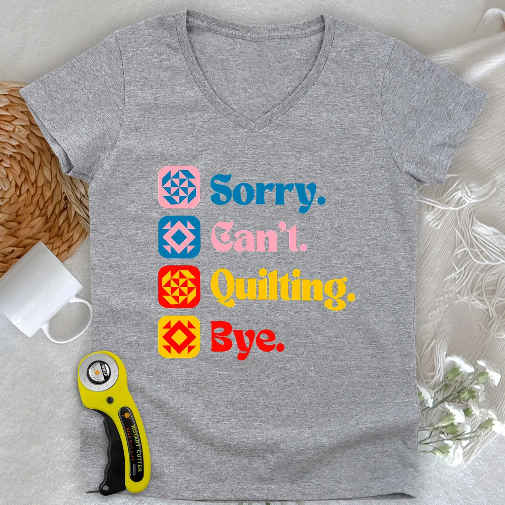 Can't Quilting Lady V-neck