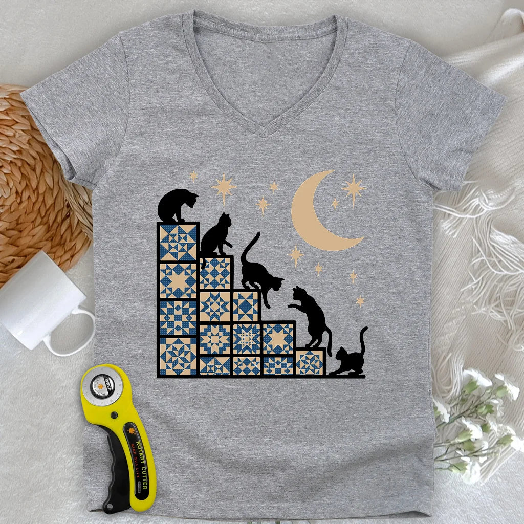 Climbing to the Moon Lady V-neck