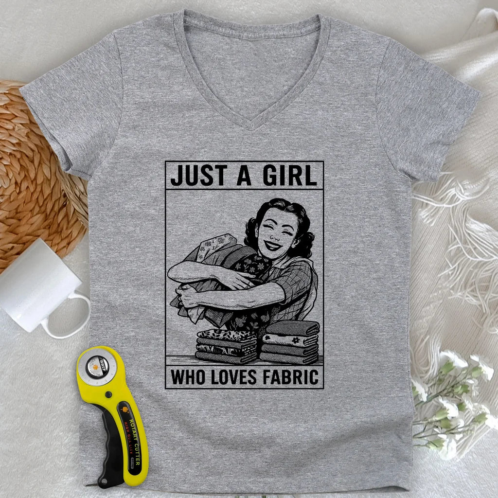 Fabric Girl Lady V-neck