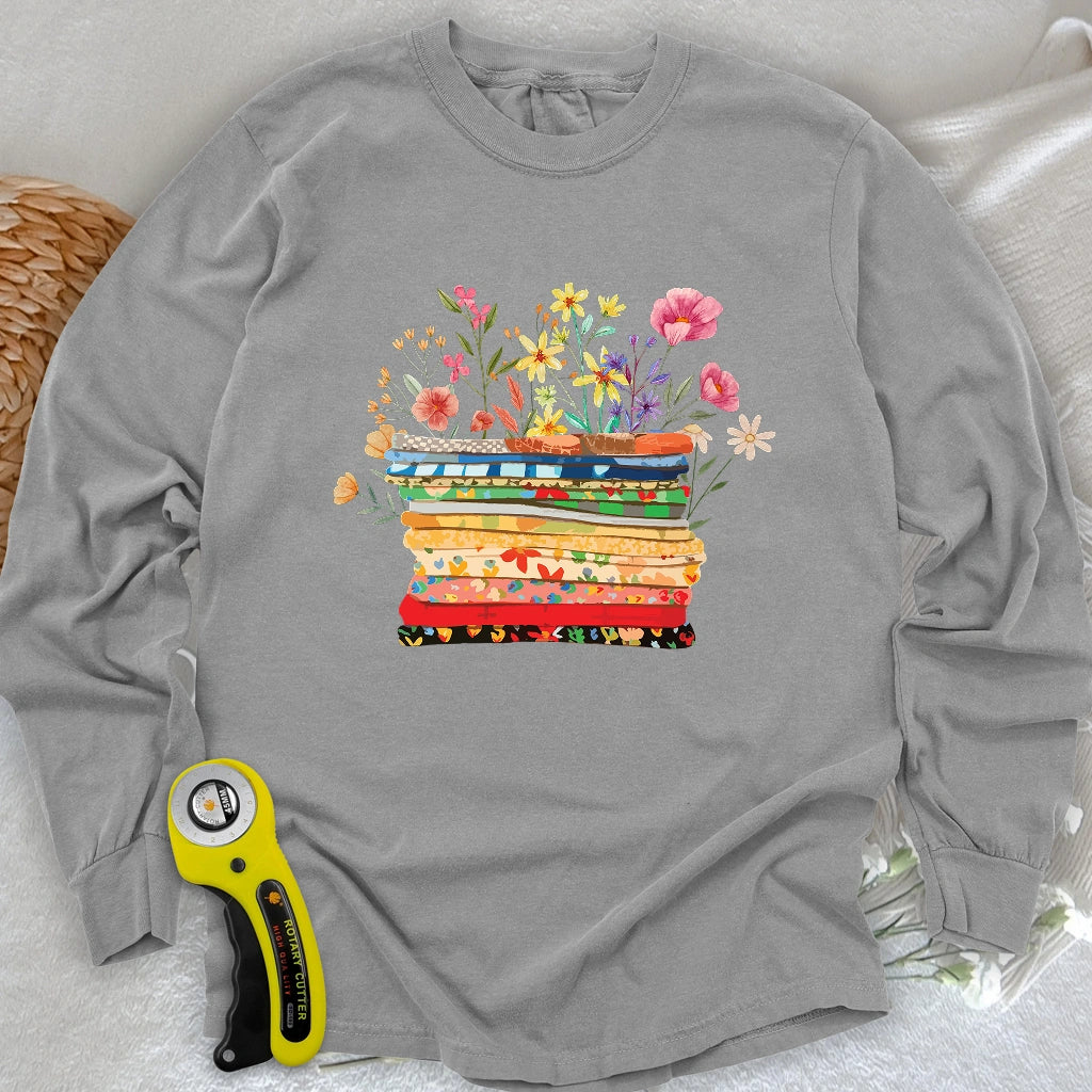 Floral Fabric Long Sleeve T-shirt