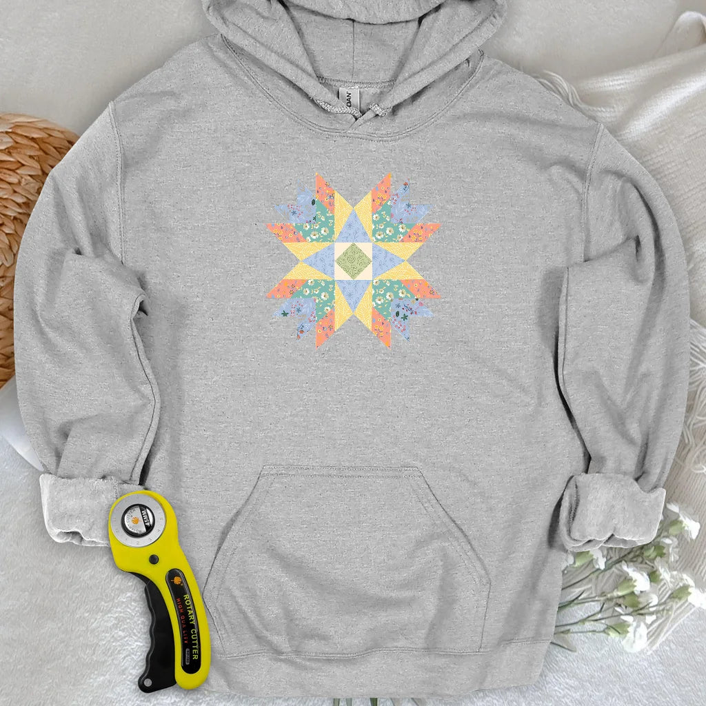 Sweat à capuche matelassé Étoile fleurie