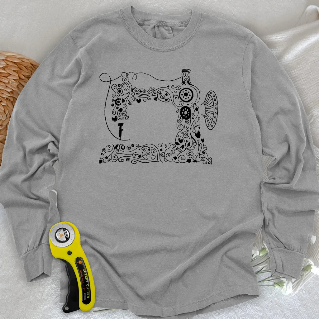 T-shirt à manches longues motif doré machine