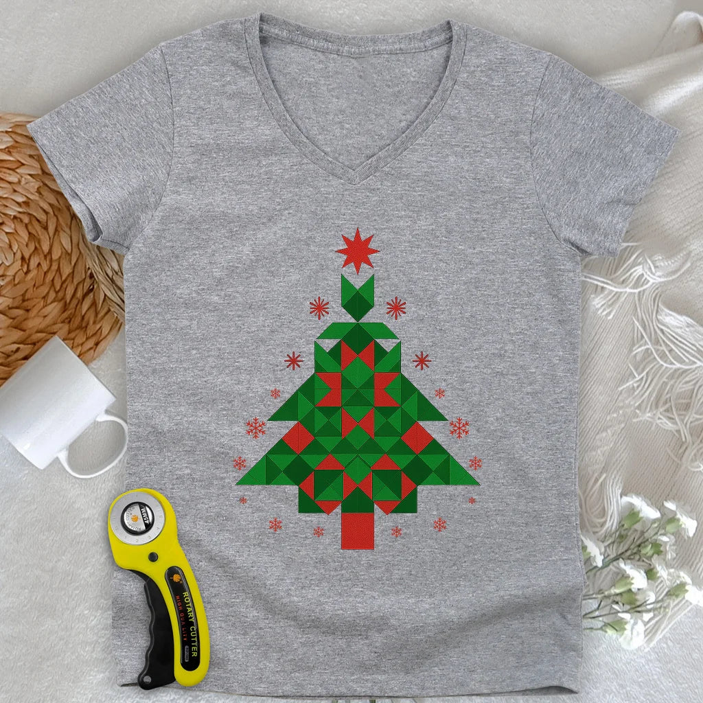 Merry Quiltmas Lady V-neck