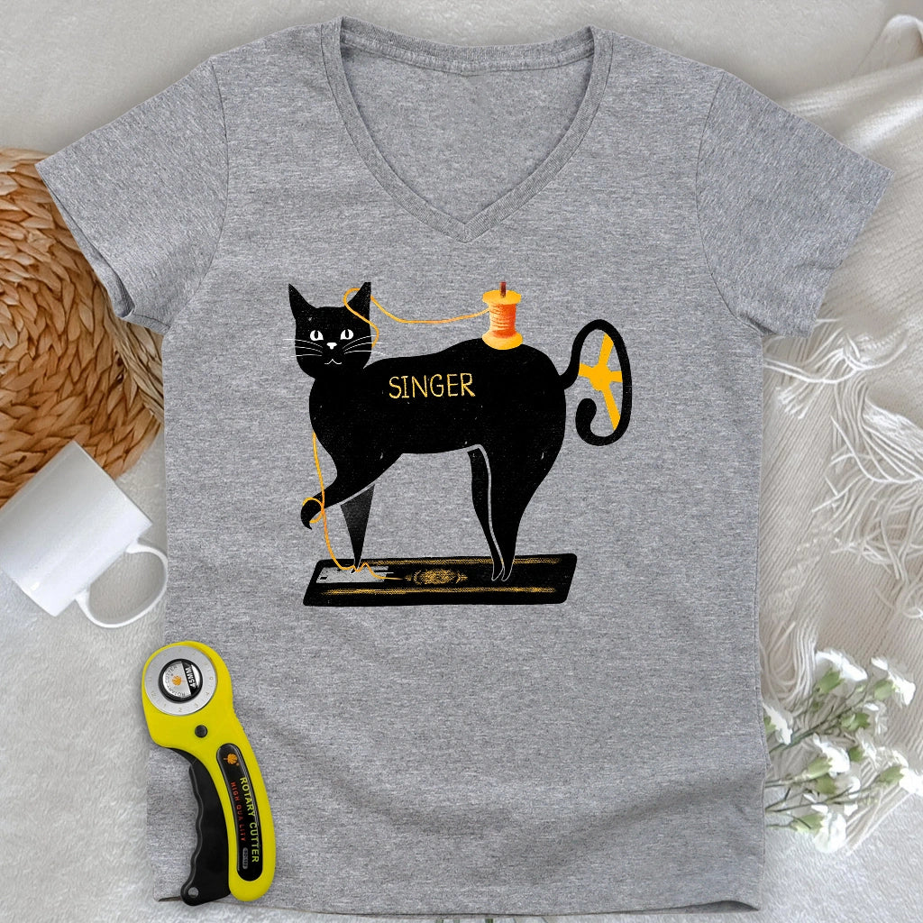 Mewing machine Lady V-neck