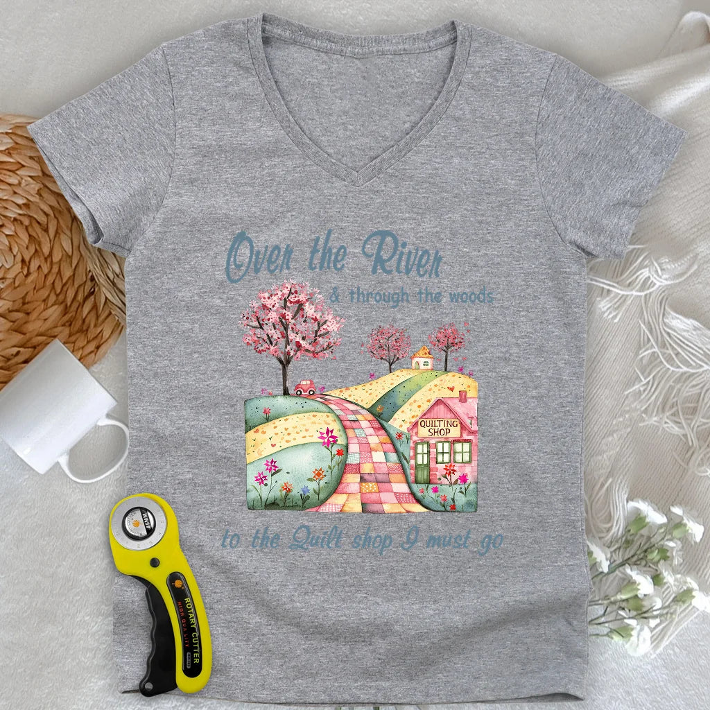 Over the River Lady V-neck