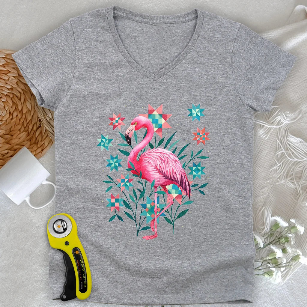 Quilted Garden Lady V-neck