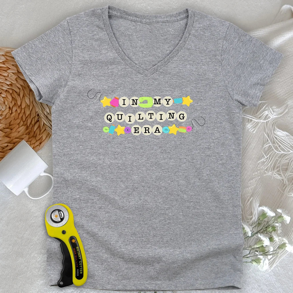 Pull en tricot matelassé col en V pour femme