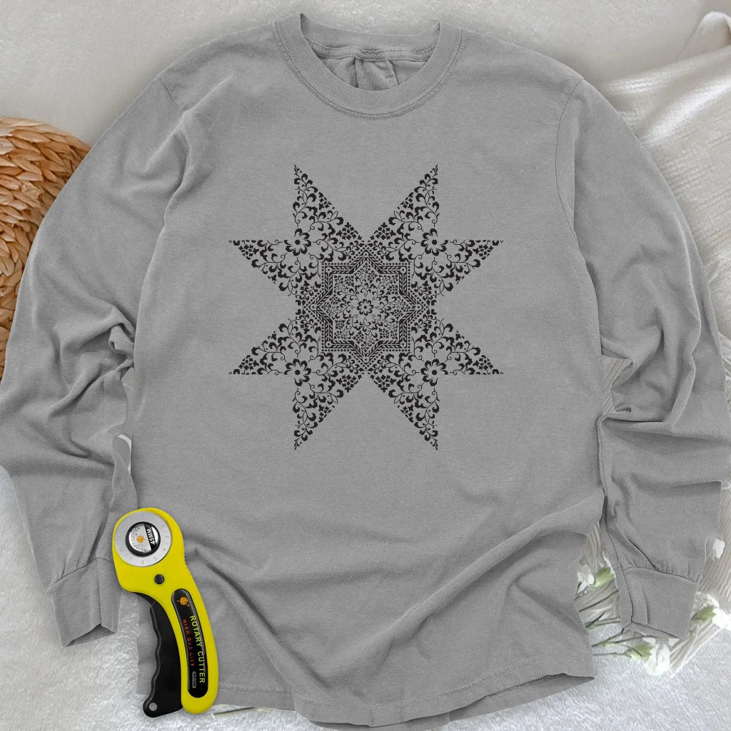 T-shirt à manches longues « Mandala de courtepointe »