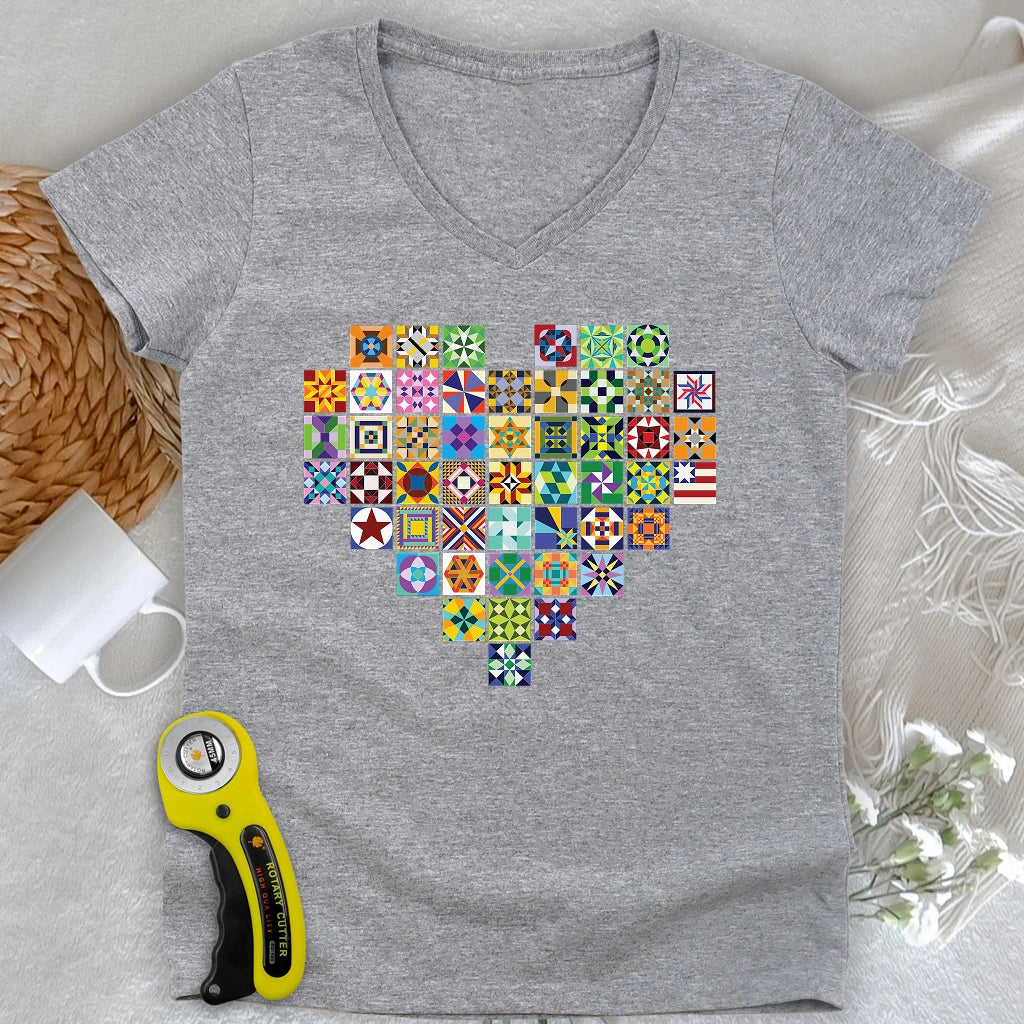 States Of Quilt Lady V-neck