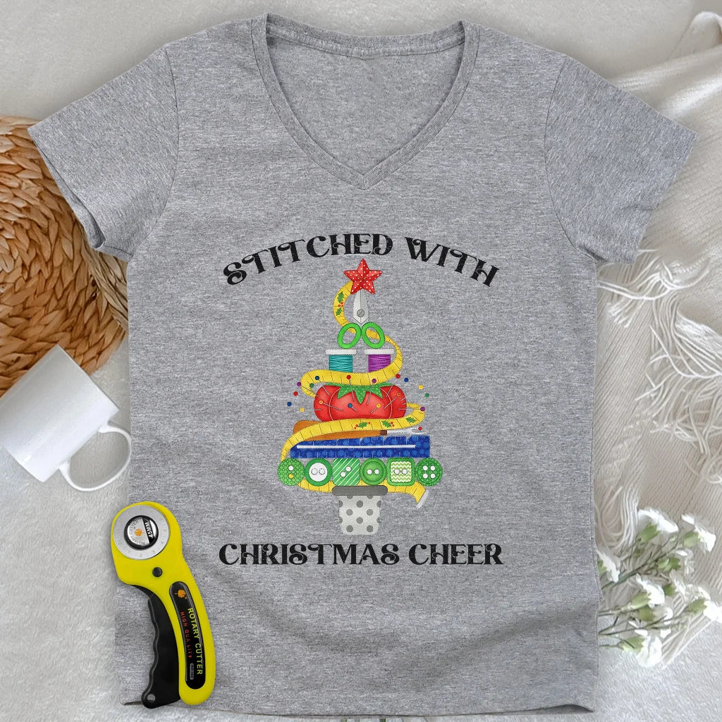 Stitchmas Tree Lady V-neck