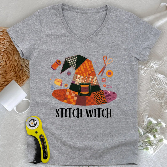 Stitchy Witch Lady V-neck