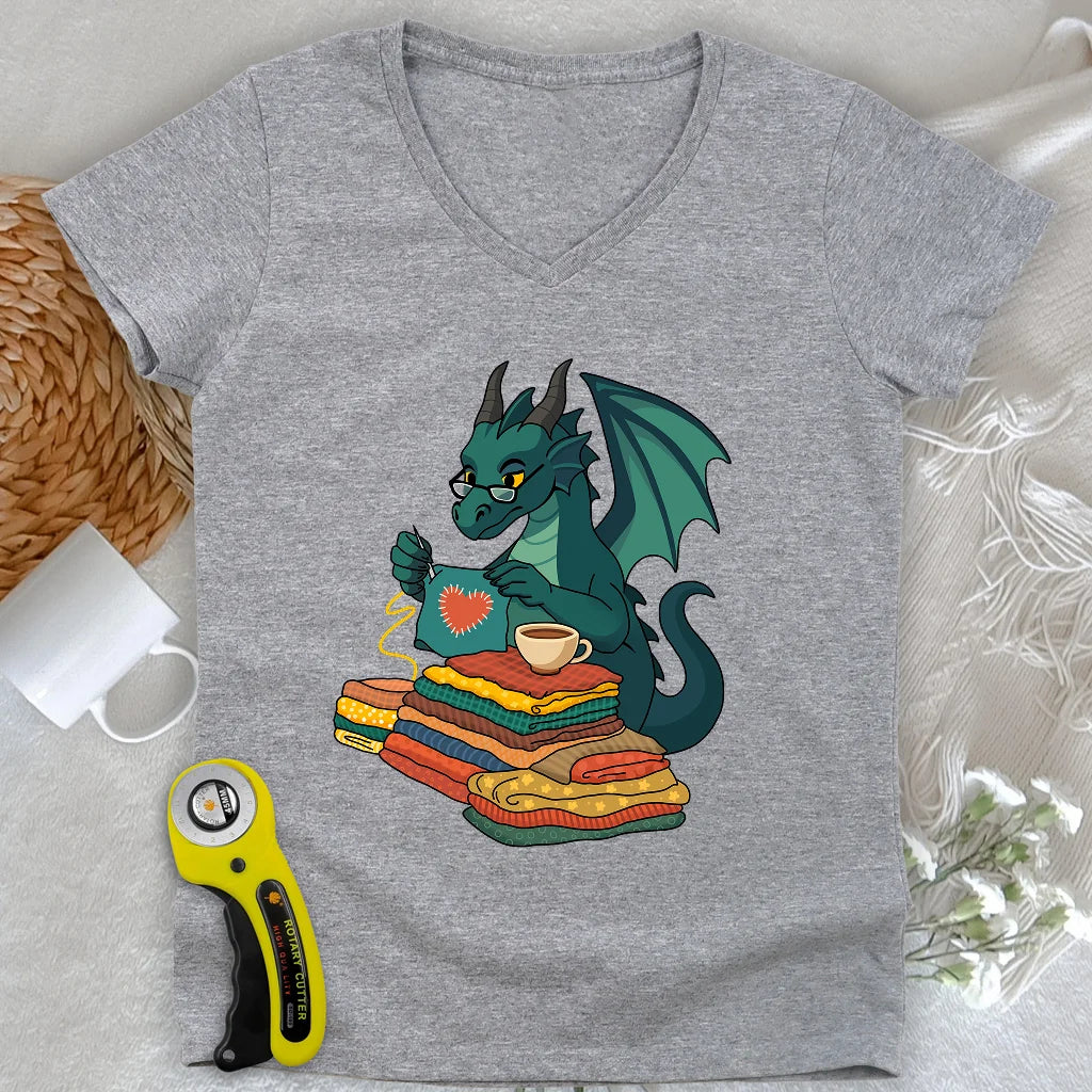 The Quilter’s Hoard Lady V-neck