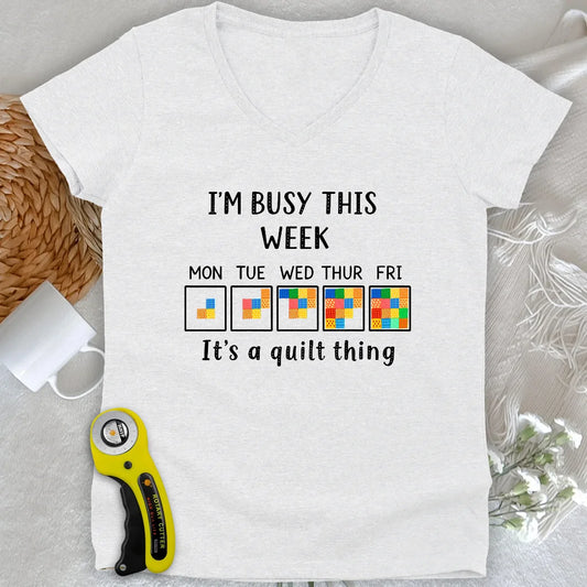 A Busy Week Lady V-neck