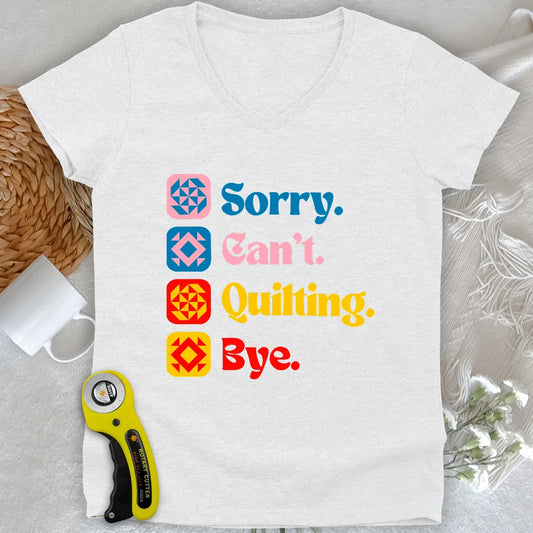 Can't Quilting Lady V-neck