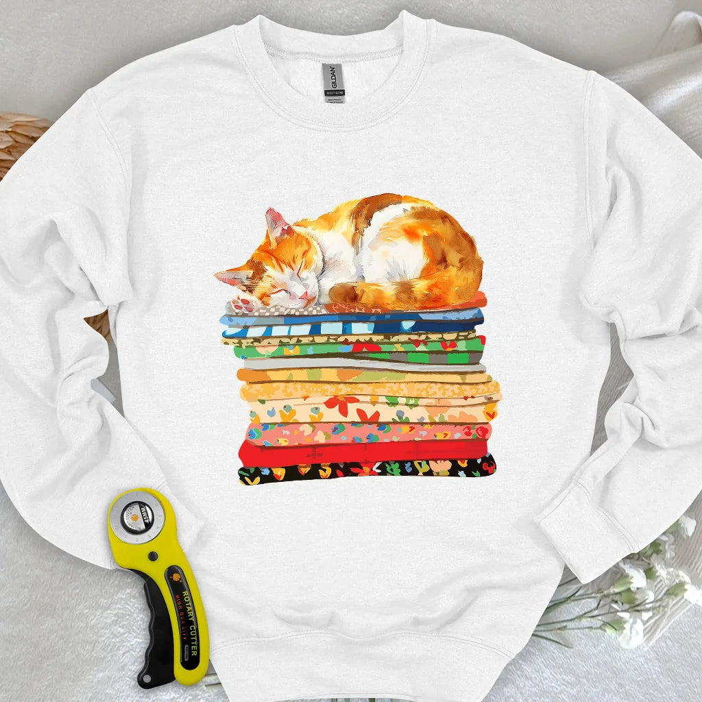 Sweat-shirt Chat et Tissu