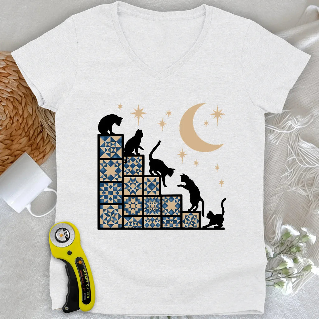Climbing to the Moon Lady V-neck
