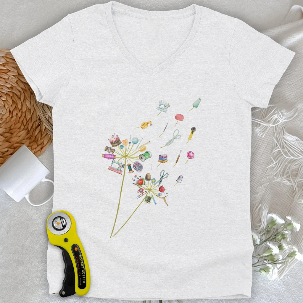 Crafted To Bloom Lady V-neck
