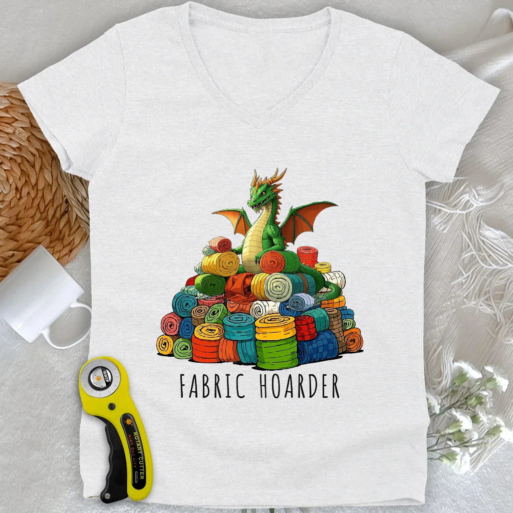 Dragon Fabric Hoarder Lady V-neck
