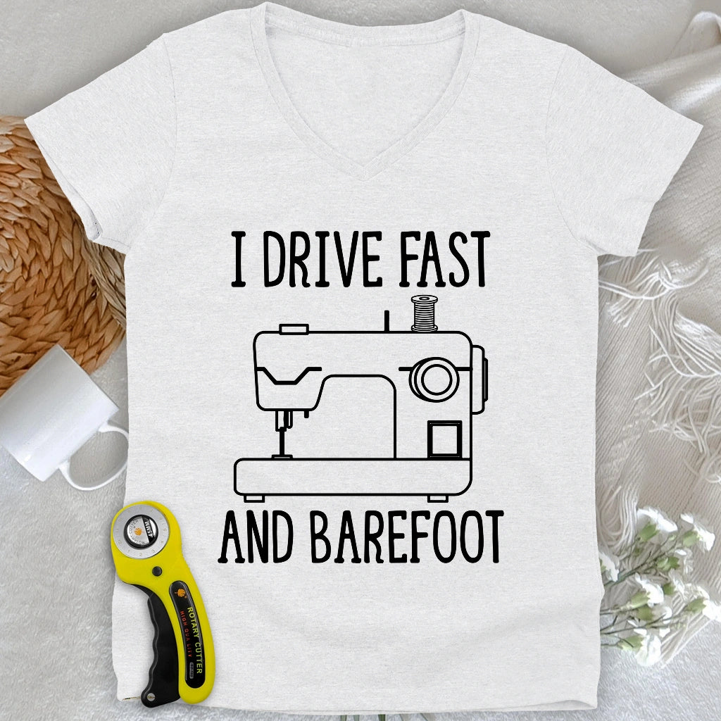 Drive Fast And Barefoot V-neck