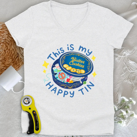 Happy Tin Lady V-neck