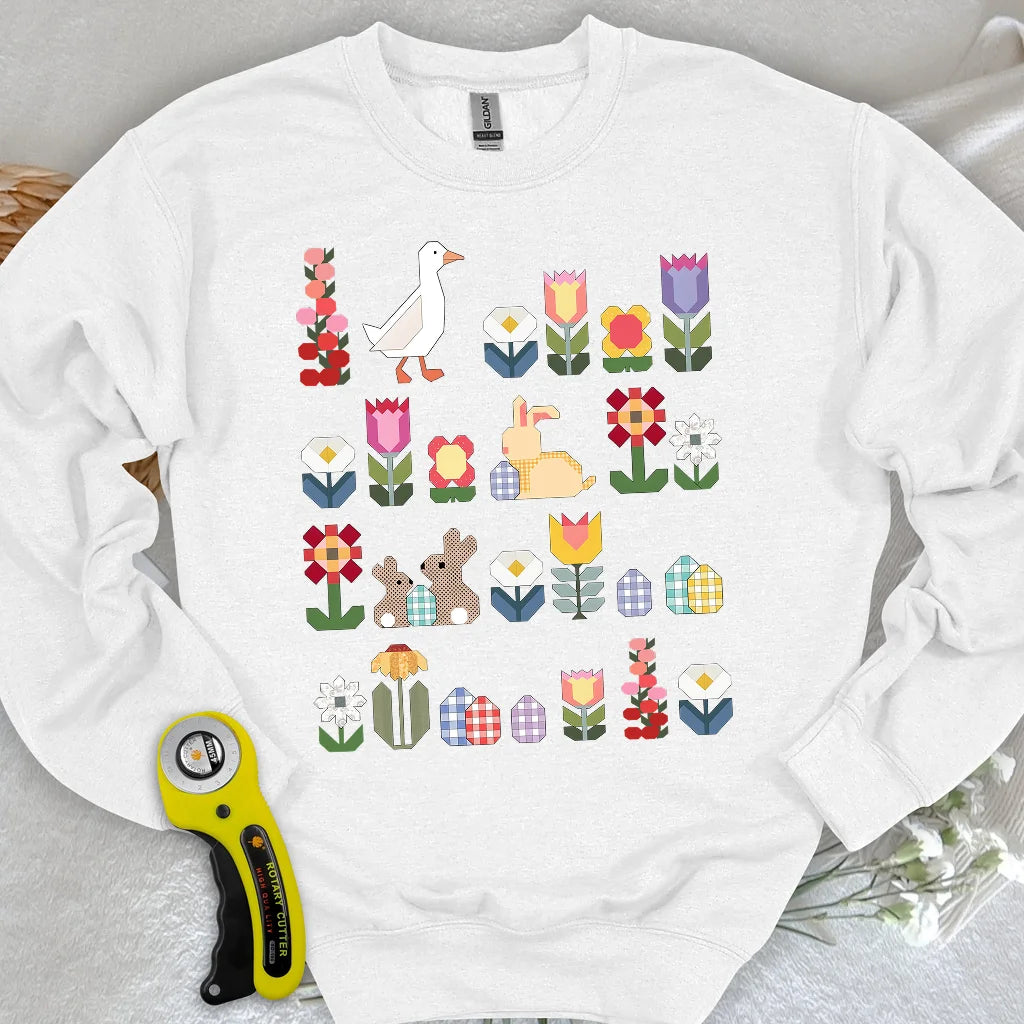 Sweat-shirt Blooms en patchwork