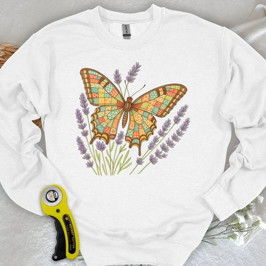 Sweat-shirt Papillon en Patchwork