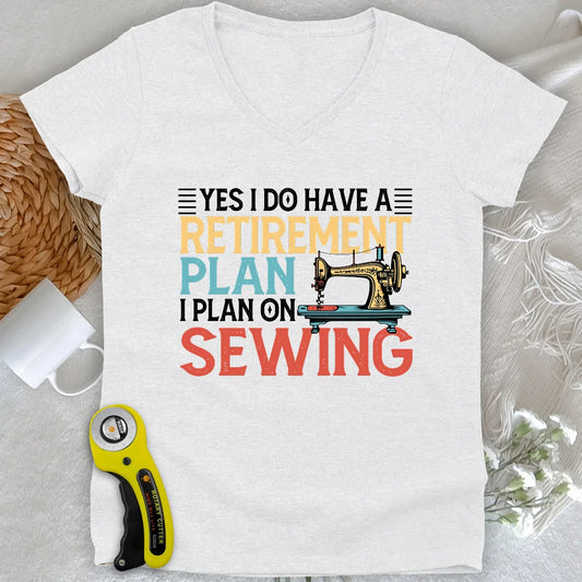 Retirement Plan Lady V-neck