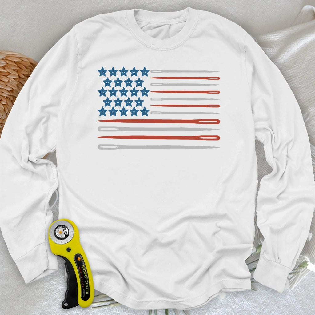 Sewing Flag Long Sleeve T-shirt