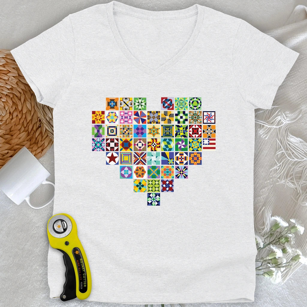 States Of Quilt Lady V-neck