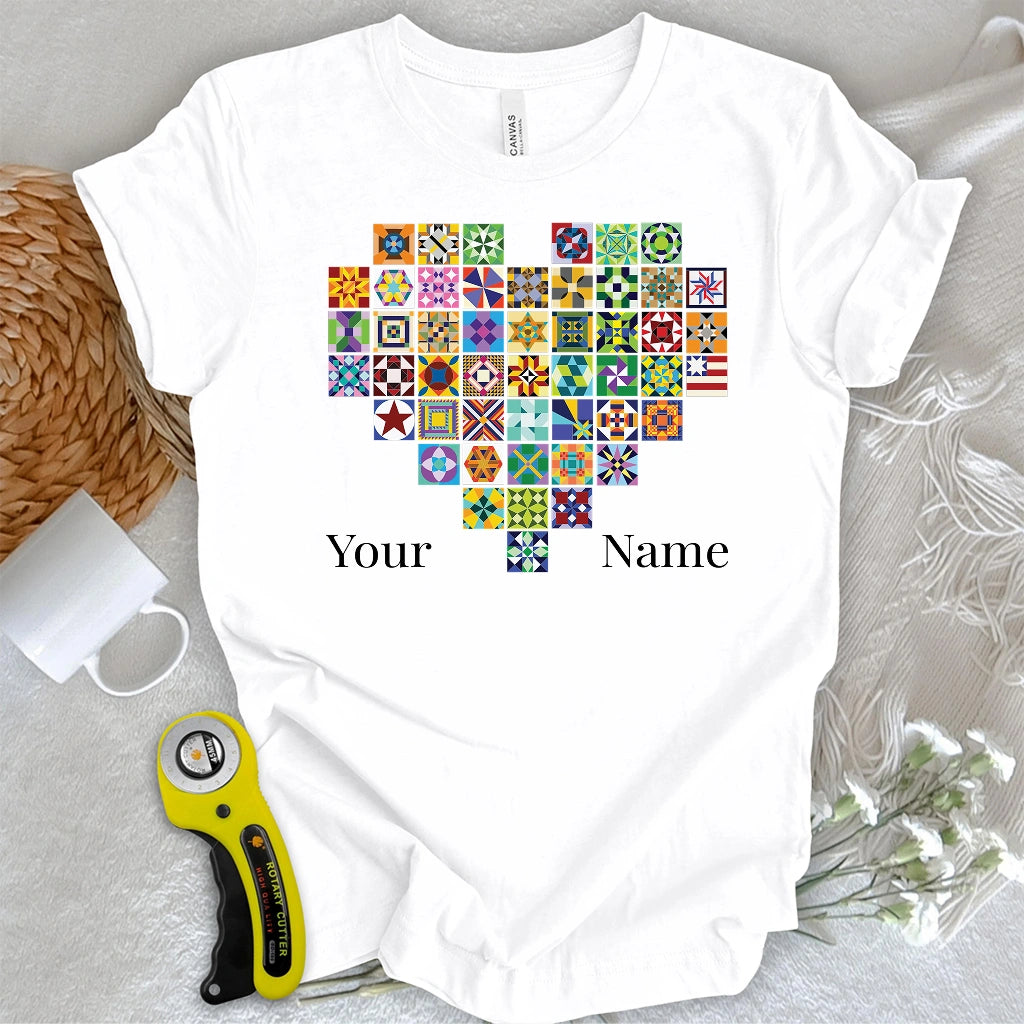 "Custom Name" States of quilt T-shirt