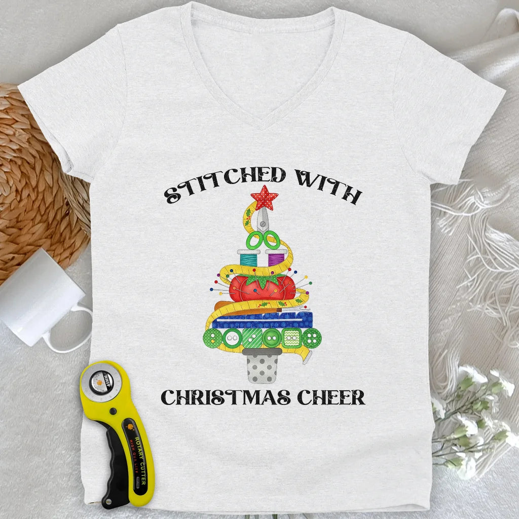 Stitchmas Tree Lady V-neck