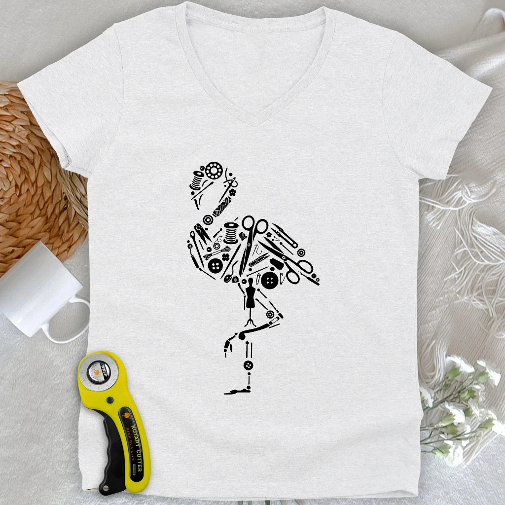 The Tailor's Flamingo Lady V-neck