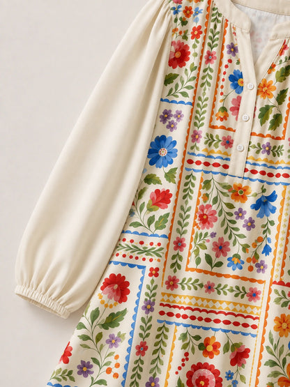 Folk Art in Bloom Blouse