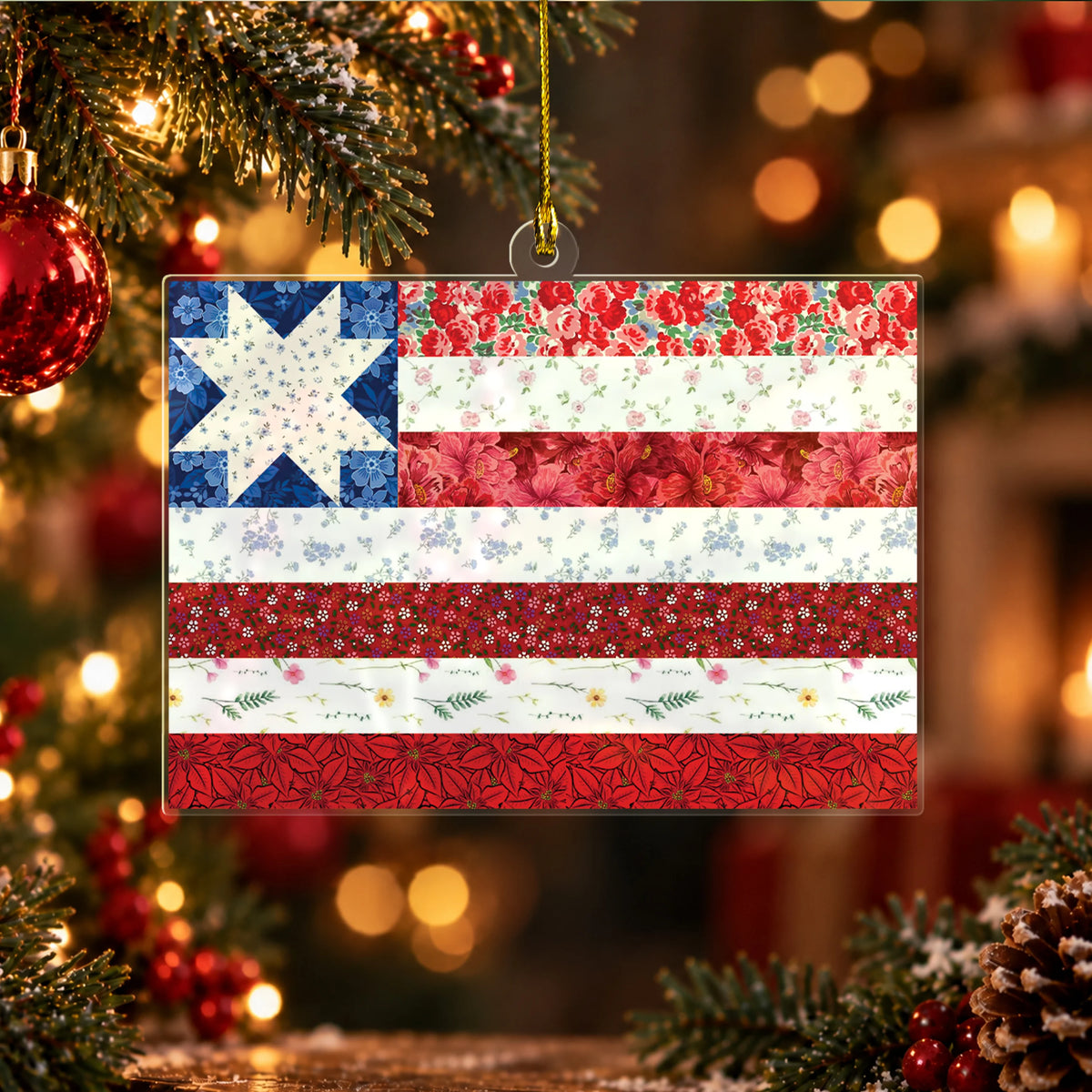USA Star Flag 2D Flat Ornament