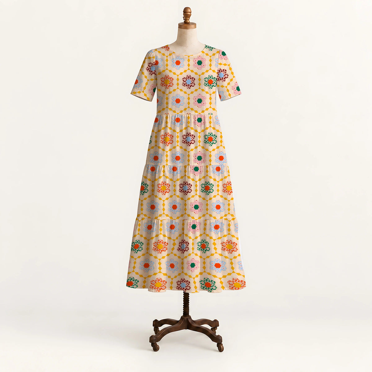 Honeycomb Garden Long Dress