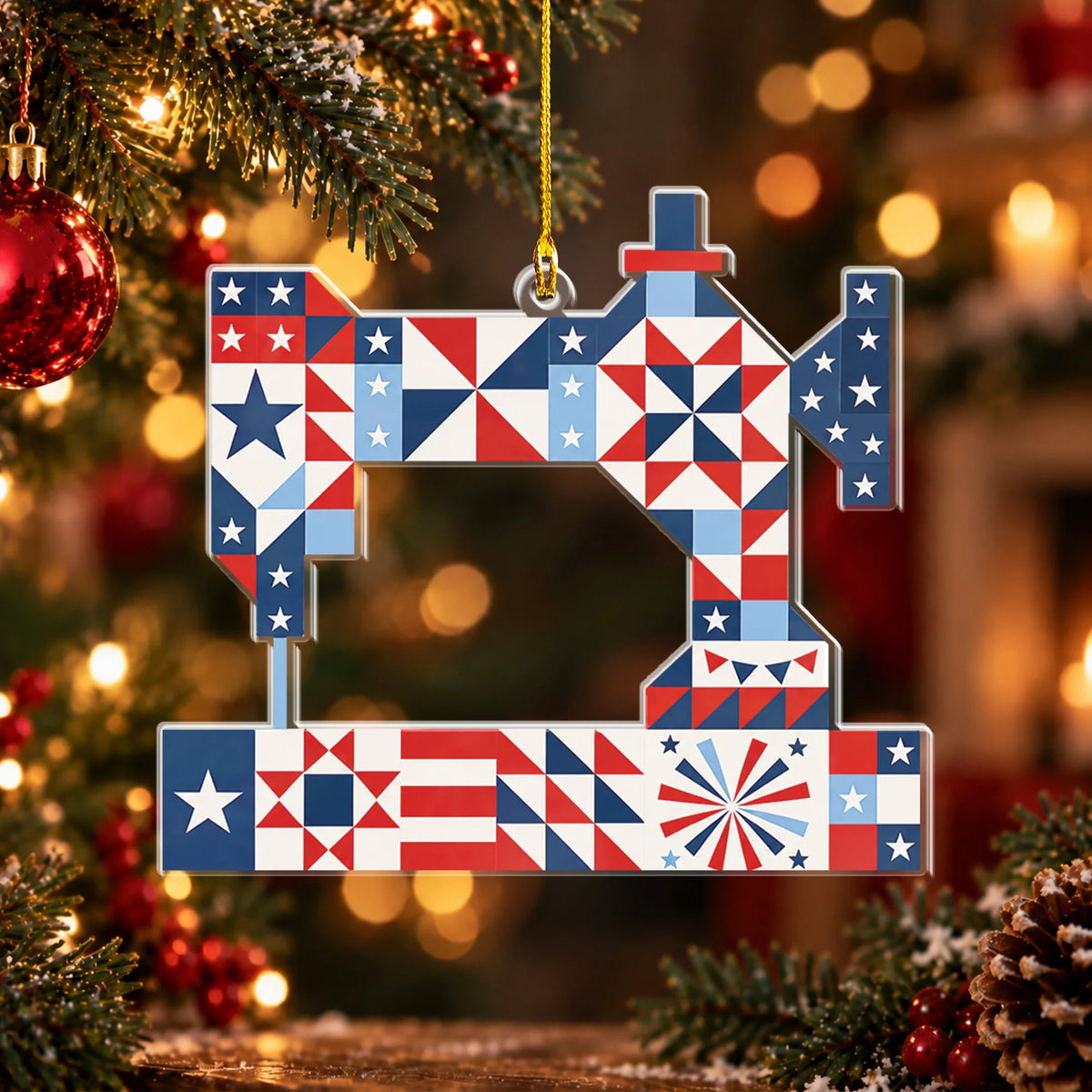 Stars & Stitches Sewing 2D Flat Ornament