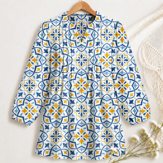 Sapphire Sun Tile Blouse