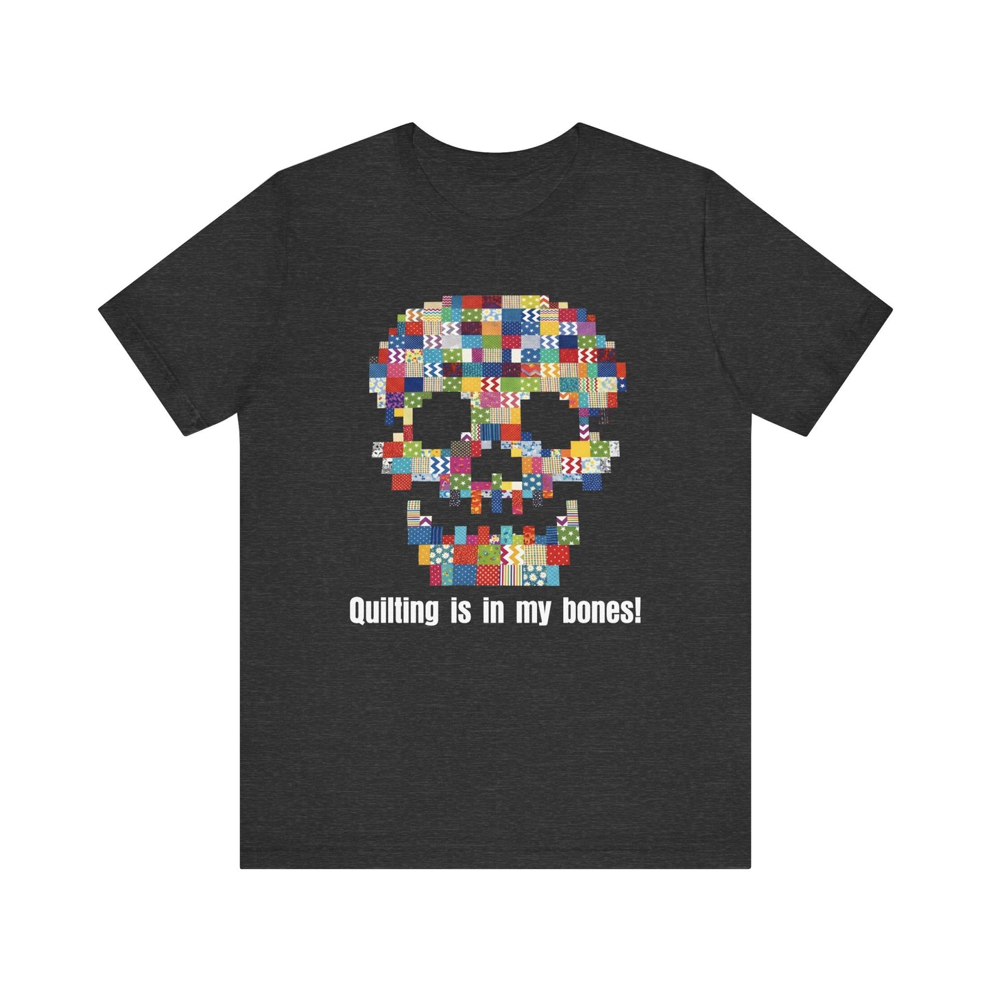 A quilted skull T-shirt