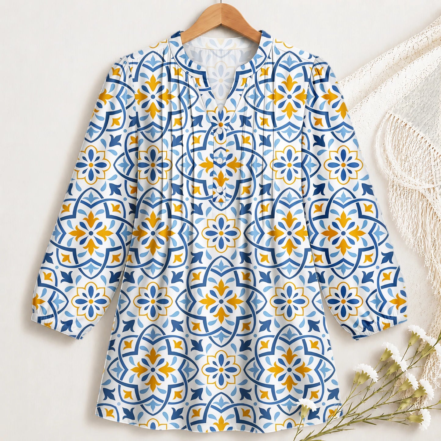 Sapphire Sun Tile Blouse