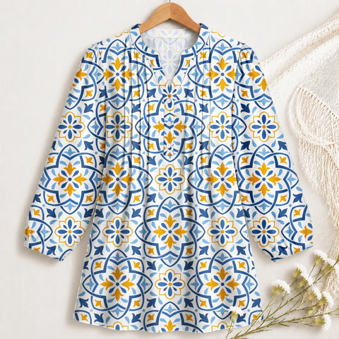 Sapphire Sun Tile Blouse