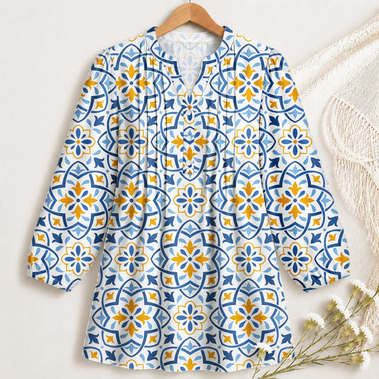 Sapphire Sun Tile Blouse